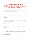 CPT &HCPCS  EXAMS  PACK QUESTIONS AND ANSWERS  100% SOLVED