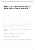 MEDICAL BLOCK PARAMEDIC FISDAP EXAM QUESTIONS AND ANSWERS