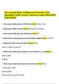 Air Assault Phase I Homework Practice Test Questions With Correct Answers Latest 2024/2025 (GRADED)