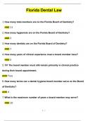 Florida Dental Law Questions and Verified Answers (2024 / 2025)/ A+ GRADE