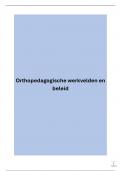 Samenvatting Orthopedagogische werkvelden in beweging -  Orthopedagogische werkvelden en beleid