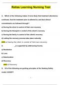 Relias Learning Nursing Test Questions and Verified Answers (2024 / 2025)/ A+ GRADE