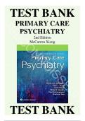 Primary Care Psychiatry 2nd Edition Robert McCarron Test Bank, All Chapters - Questions and Answers