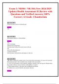 Exam 1,Exam 2 & Final Exams: NR304 / NR 304 (New 2024/2025 Updates BUNDLED TOGETHER WITH COMPLETE SOLUTIONS) Health Assessment II |Review with Questions and Verified Answers| 100% Correct | A Grade -Chamberlain