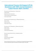 International Trauma Life Support (ITLS) Questions with 100% Correct Answers | Latest Version 2024 | Verified