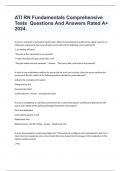 ATI RN Fundamentals Comprehensive Tests  Questions And Answers Rated A+ 2024.