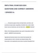 RNFA FINAL EXAM 2023-2024  QUESTIONS AND CORRECT ANSWERS   GRADED A+