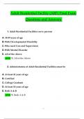 Adult Residential Facility (ARF) Final Exam Questions and Answers (2024 / 2025) (Verified Answers)