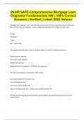 20-HR SAFE Comprehensive Mortgage Loan Originator Fundamentals HW | 100% Correct Answers | Verified | Latest 2024 Version