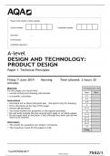 A-Level	- Design & Technology (Product Design)