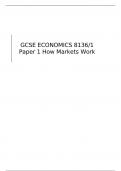  GCSE ECONOMICS 8136/1 Paper 1 How Markets Work MARK SCHEME FOR MAY 2023