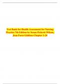 Test Bank for Health Assessment for Nursing Practice 7th Edition by Susan Fickertt Wilson, Jean Foret Giddens Chapter 1-24