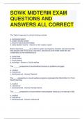 SOWK MIDTERM EXAM QUESTIONS AND ANSWERS ALL CORRECT