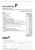 AQA GCSE CHEMISTRY 8462-2F Paper 2 Foundation Tier Question Paper and Mark scheme June 2022. 