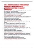 CNA WRITTEN EXAM PROMETRIC PRACTICE TEST 2023-2024 QUESTIONS WITH CORRECT ANSWERS