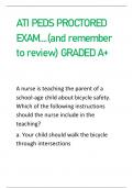 ATI PEDS PROCTORED  EXAM….(and remember  to review) GRADED A+ 