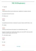 NR 324 (Latest 2024 / 2025)  Respiratory  Questions & Answers with rationales