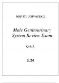 NRP 571 UOP WEEK 2 MALE GENITOURINARY SYSTEM REVIEW EXAM Q & A 2024.