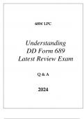 68W LPC UNDERSTANDING DD FORM 689 LATEST REVIEW EXAM Q & A 2024.