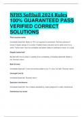 NFHS Softball 2024 Rules 100% GUARANTEED PASS  VERIFIED CORRECT  SOLUTIONS