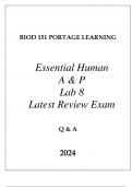 BIOD 151 PORTAGE LEARNING ESSENTIAL HUMAN A & P LAB 8 LATEST REVIEW EXAM Q & A 2024