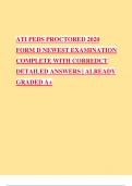 ATI PEDS PROCTORED 2020 FORM D NEWEST EXAMINATION COMPLETE WITH CORREDCT DETAILED ANSWERS | ALREADY GRADED A+