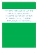 Test Bank for Business Law and the Legal Environment - Standard Edition 9th Edition by Jeffrey F. Beatty