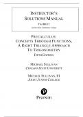 Solution Manual For Precalculus Concepts Through Functions, A Right Triangle Approach to Trigonometry, 5th Edition by Michael Sullivan, Michael Sullivan