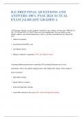 ILE PREP FINAL QUESTIONS AND ANSWERS 100% PASS 2024 ACTUAL EXAM |ALREADY GRADED A