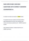 NAB CORE EXAM 2 20232024  QUESTIONS WITH CORRECT ANSWERS  GUARANTEED A+