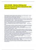 CCS EXAM - Medical Billing and Reimbursement System Questions and Answers Rated A+