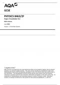 MARK SCHEME – GCSE PHYSICS – 8463 2F – JUNE 2021.