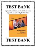 Test Bank for Organizational Behavior An Evidence-Based Approach, 12 Edition by Fred Luthans