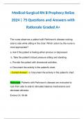 BUNDLE for Medical-Surgical RN A & Medical-Surgical RN B Prophecy Relias 2024 | 75 Questions and Answers with Rationale Graded A+