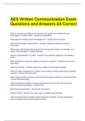 AES Written Communication Exam Questions and Answers All Correct