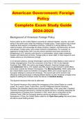 American Government: Foreign Policy Complete Exam Study Guide 2024-2025