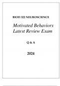 BIOD 322 MOD 6 NEUROSCIENCE MOTIVATED BEHAVIORS LATEST REVIEW EXAM Q & A 2024.