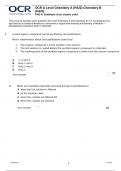 OCR A Level Chemistry A (H432) Chemistry B (H433) PAG 6: Synthesis of an organic solid Practice Exam Questions and Mark Scheme