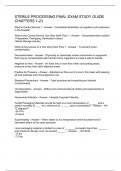 STERILE PROCESSING FINAL EXAM STUDY GUIDE CHAPTERS 1-23