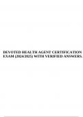 DEVOTED HEALTH AGENT CERTIFICATION EXAM (2024/2025) WITH VERIFIED ANSWERS.