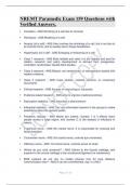 NREMT Paramedic Exam 159 Questions with Verified Answers..