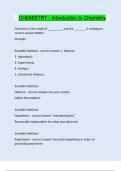 CHEMISTRY - Introduction to Chemistry Questions and answers latest update