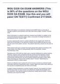 WGU D220 OA EXAM ANSWERS (This is 90% of the questions on the WGU D220 OA EXAM. Use this and you will pass! ON TEST!!) Confirmed 3/17/2024.