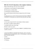 BIO 242: EXAM 4 Questions with complete Solutions