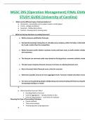 MGSC 395 (Operation Management) FINAL EXAM STUDY GUIDE (University of Carolina)