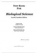 Test Bank for Biological Science, Canadian Edition, 4th Edition by Scott Freeman, Kim Quillin, Lizabeth Allison, Michael Black, Greg Podgorski, Emily Taylor, Michael Harrington, Joan C. Sharp Chapter 1-49