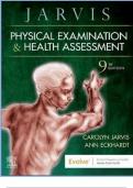 Physical Examination and Health Assessment 9th Edition (Jarvis, 2024) TEST BANK, All Chapters 1 - 32, Complete Newest Version