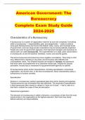 American Government: The Bureaucracy Complete Exam Study Guide 2024-2025