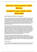 American Government: Public Opinion Complete Exam Study Guide 2024-2025