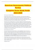 American Government: Political Parties Complete Exam Study Guide 2024-2025